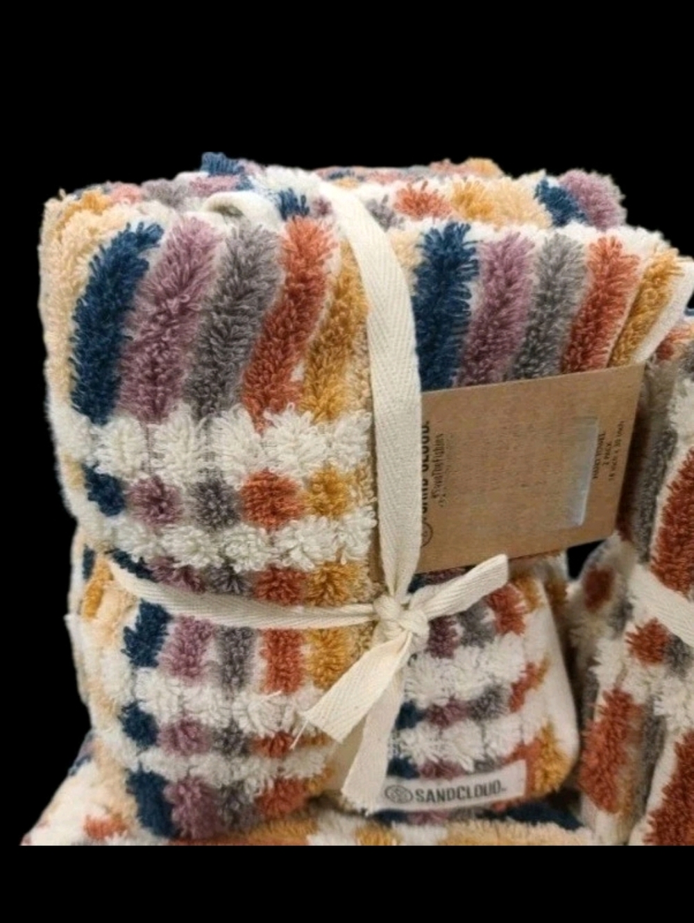 2pc 100% Organic Turkish Cotton Luxury Mosaic Hand Towel Set New